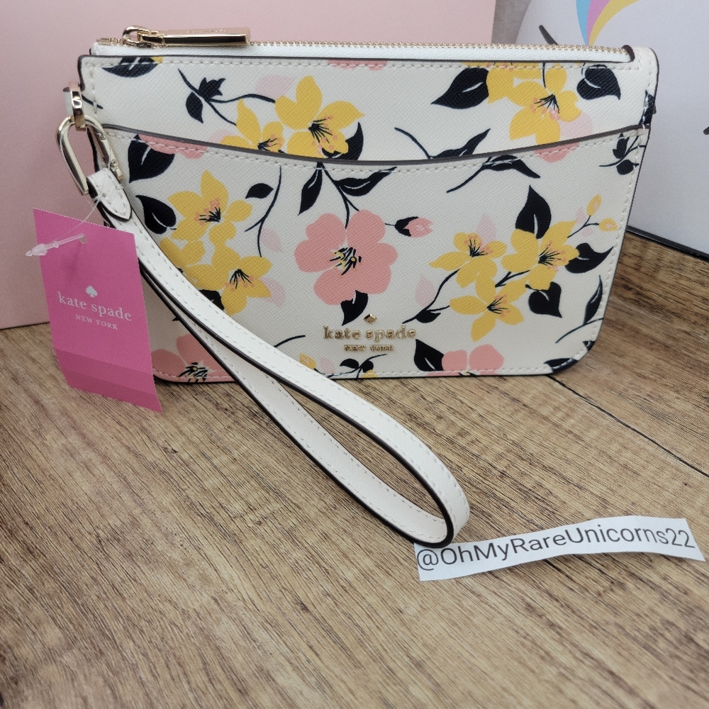 🌸LAST ONE🌸Kate Spade Lily Blooms 3pc Wristlet Set -NEW - Picture 6 of 16